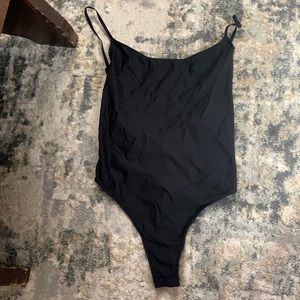 Black thong body suit